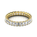 JewelMore 14K Gold Emerald Cut Lab Grown Diamond Eternity Band for Women | 14K Gold, Stone Size-0.10 | E-F Color, VS-SI Clarity | 30 Day Free Return