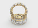 JewelMore 14K Gold Emerald Cut Lab Grown Diamond Eternity Band for Women | 14K Gold, Stone Size-0.50 | E-F Color, VS-SI Clarity | 30 Day Free Return