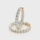 4 Ct - 9 Ct Diamond Inside Outside Hoops W/ Vault Lock 14k White Gold Lab Grown (G-H, VS)