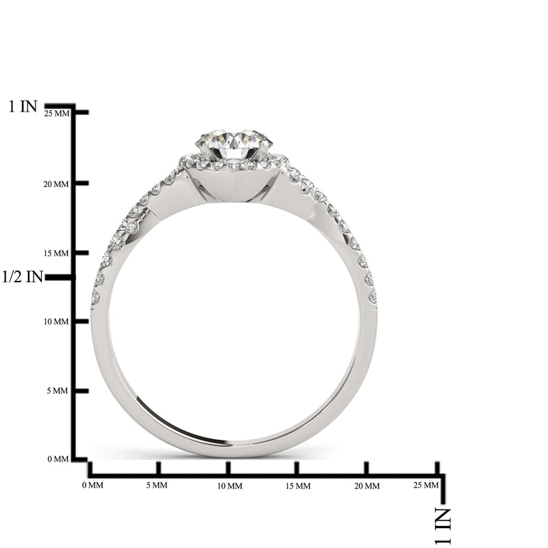 Halo Daimond Engagement Bridal Ring Set