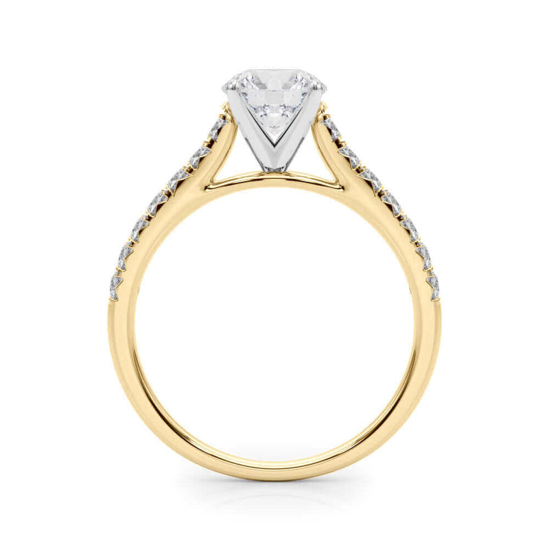 JewelMore 2 Carat Round Lab Grown Diamond Engagement Ring for Women | 14K Gold | 1.70 Carat Center stone | F-G Color, VS-SI Clarity | Beautiful Collection | 30 Day Free Return