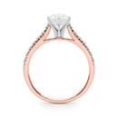 JewelMore 2 Carat Pear Shape and Round Lab Grown Diamond Engagement Ring for Women| 14K Gold | 1.70 Carat Center stone | F-G Color, VS-SI Clarity | Beautiful Set | 30 Day Free Return