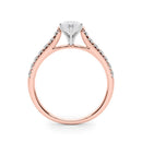 JewelMore 2 Carat Round & Marquise Lab Grown Diamond Engagement Ring for Women | 14K Gold | 1.70 Carat Center stone |F-G Color, VS-SI Clarity | Fine Collection | 30 Day Free Return