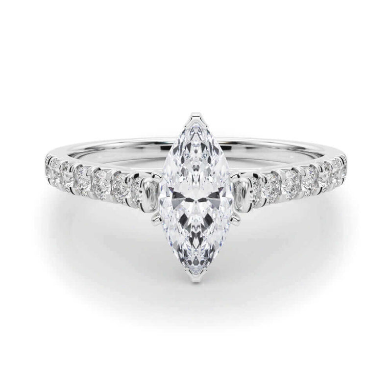 2 Carat Round & Marquise Lab Grown Diamond Engagement Ring for Women