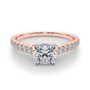 JewelMore 2 Carat CUSHION Lab Grown Diamond Engagement Ring for Women | 14K Gold | 1.70 Carat Center stone |F-G Color, VS-SI Clarity | Fine Collection | 30 Day Free Return