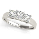 3 stones Princess Lab Grown Diamond Engagement Ring