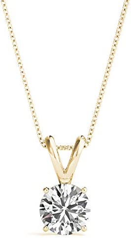 4-Prong Set Solitaire Diamond Pendant Necklace