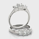 3 stones Princess Lab Grown Diamond Engagement Ring