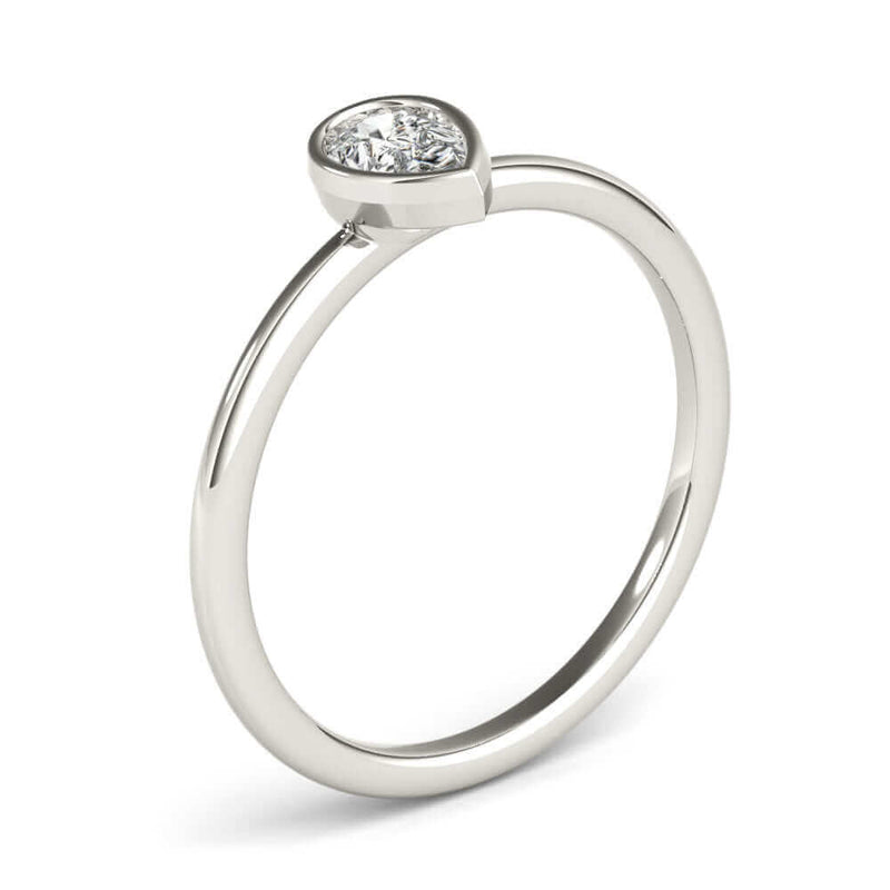 1/3 CT. Certified Pear-Shape Diamond Bezel-Set Solitaire Engagement Ring