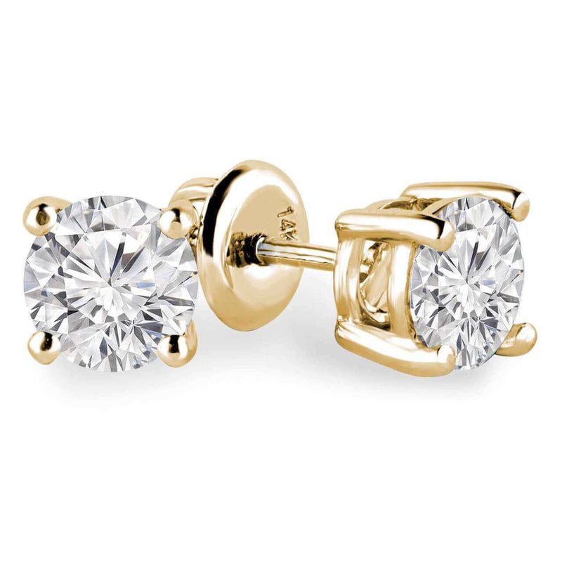 1/4 Carats Total Weight Solitaire Diamond Earrings GH/SI2-I1 14K White Gold, EARRINGS, JewelMORE.com  - JewelMORE.com