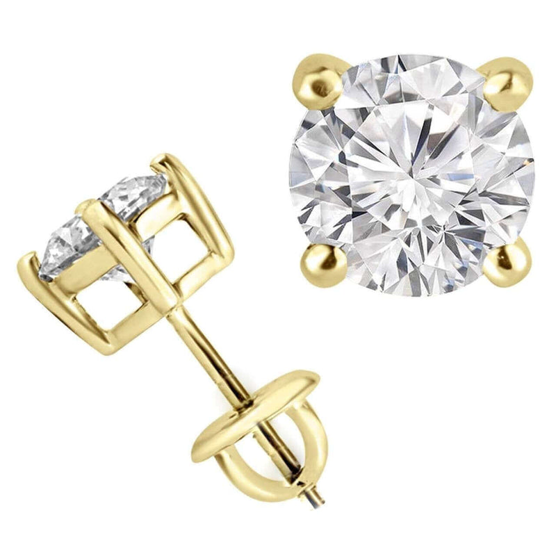 1/4 Carats Total Weight Solitaire Diamond Earrings GH/SI2-I1 14K White Gold, EARRINGS, JewelMORE.com  - JewelMORE.com