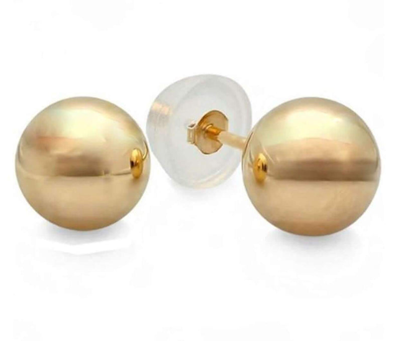14-Karat Solid Gold Ball Stud Earrings