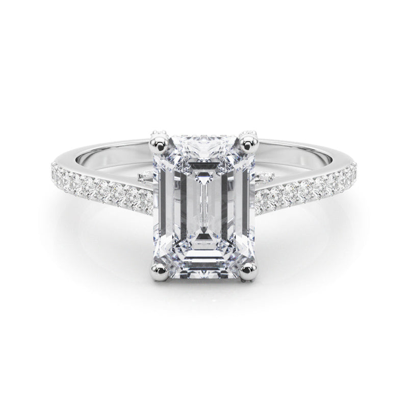 white gold cathedral engagement ring from Jewelmore