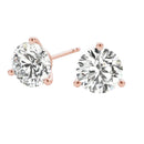 Round Push Back Prong Setting Revival Diamonds Earrings