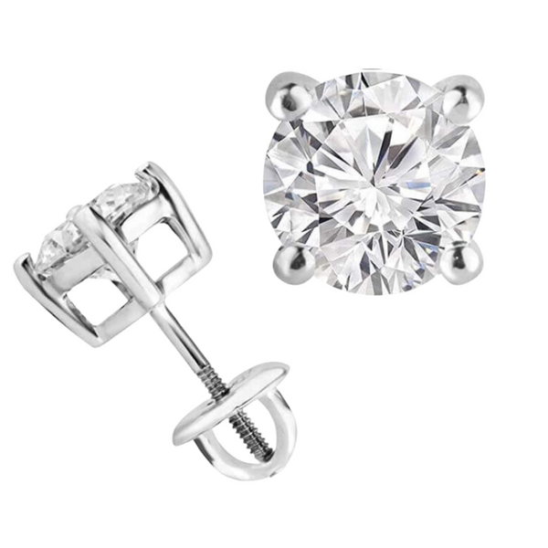 White Gold Screw Back Diamond Stud