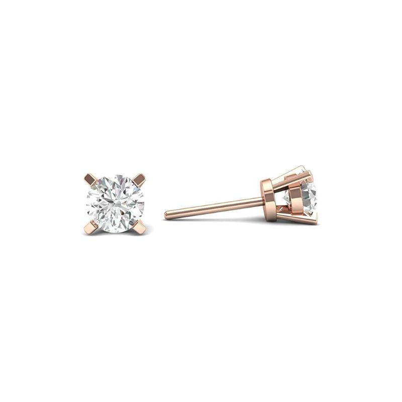 Round Natural Diamond Stud Earrings