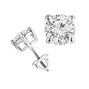 Round Shape Screw Back Prong Setting 