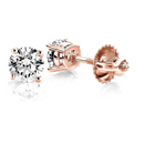 Round Shape Screw Back Prong Setting 