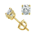 Round Shape Screw Back Prong Setting 