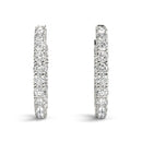 4 Ct - 9 Ct Diamond Inside Outside Hoops W/ Vault Lock 14k White Gold Lab Grown (G-H, VS)