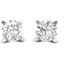 14K Gold Round-Cut Diamond Stud Earring