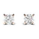 Round Natural Diamond Stud Earrings