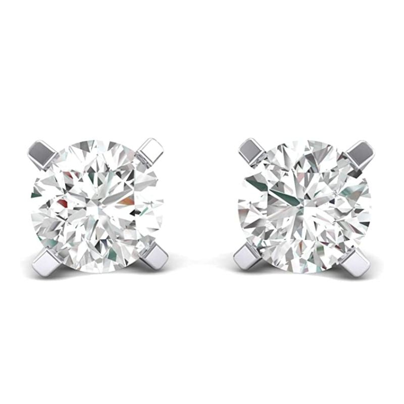 Round Natural Diamond Stud Earrings