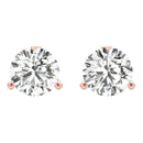 Round Push Back Prong Setting Revival Diamonds Earrings