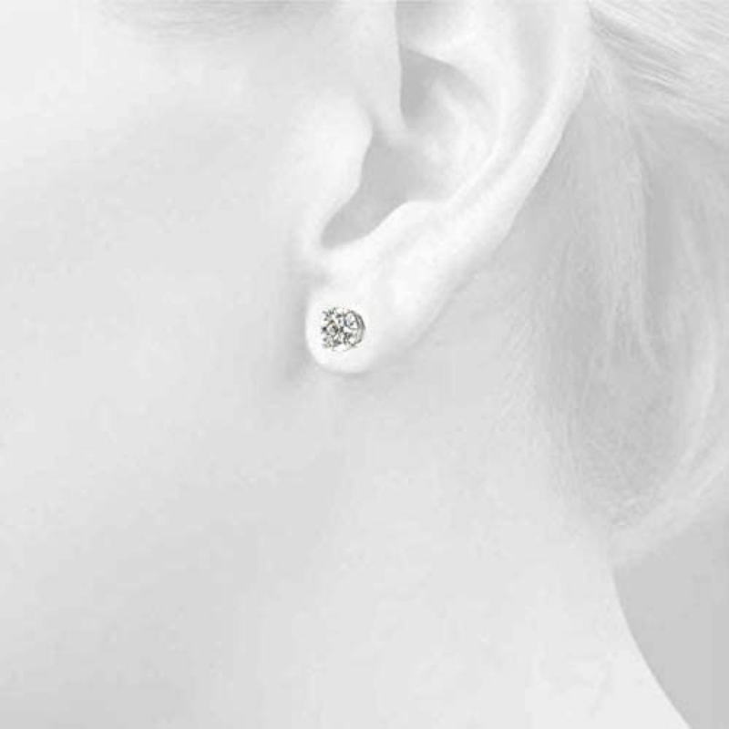Round Shape Screw Back Prong Setting 