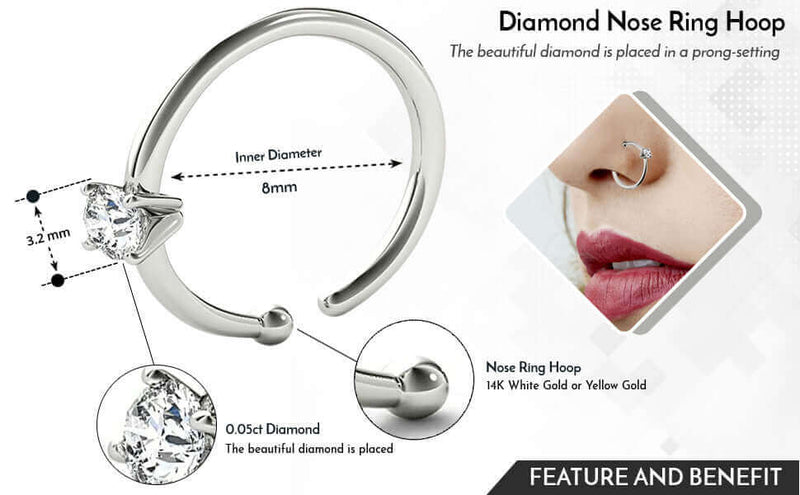 Buy Glowing Diamond Nose Ring - Joyalukkas