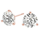 Round Push Back Prong Setting Revival Diamonds Earrings