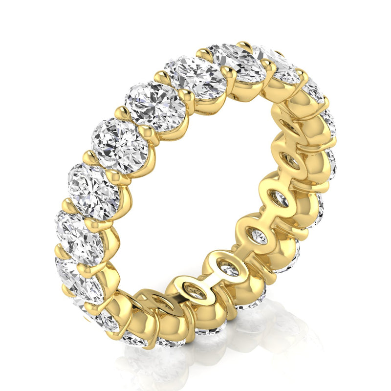 JewelMore 3.40CT Oval Cut Lab Grown Diamond Eternity Band – Elegant & Timeless Design | 14K Gold, Stone Size-0.20 | E-F Color, VS-SI Clarity | 30 Day Free Return