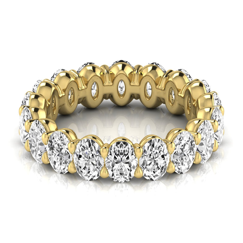 JewelMore 3.40CT Oval Cut Lab Grown Diamond Eternity Band – Elegant & Timeless Design | 14K Gold, Stone Size-0.20 | E-F Color, VS-SI Clarity | 30 Day Free Return
