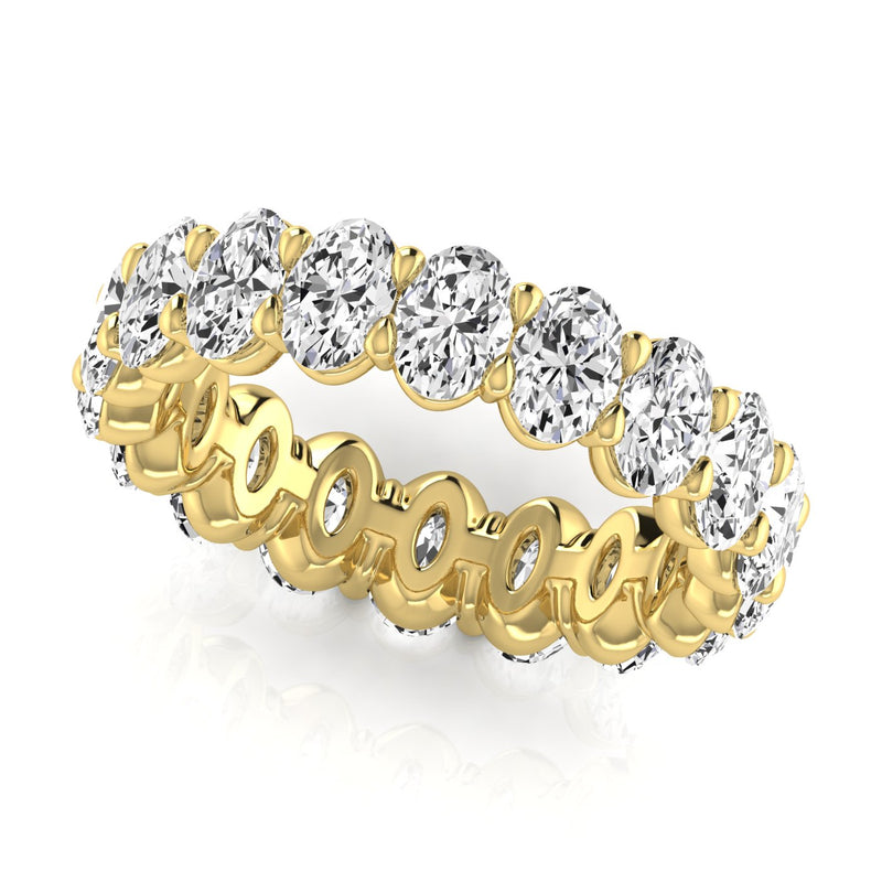 JewelMore 3.40CT Oval Cut Lab Grown Diamond Eternity Band – Elegant & Timeless Design | 14K Gold, Stone Size-0.20 | E-F Color, VS-SI Clarity | 30 Day Free Return
