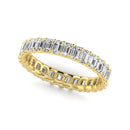 JewelMore 14K Gold Emerald Cut Lab Grown Diamond Eternity Band for Women | 14K Gold, Stone Size-0.10 | E-F Color, VS-SI Clarity | 30 Day Free Return