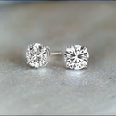 0.25 Carat - 6 Carat Lab Grown Diamond 14K White Gold Round-cut Diamond Stud Earring (F-G-H,VS2-SI1)