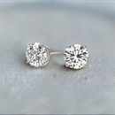 0.25 Carat - 6 Carat Lab Grown Diamond 14K White Gold Round-cut Diamond Stud Earring (F-G-H,VS2-SI1)