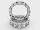 Jewelmore Gold East-West Half Bezel Emerald Cut Lab Grown Diamond Eternity Band | 14K Gold, Stone Size-0.33 | E-F Size, VS-SI Clarity | 30 Day Free Return