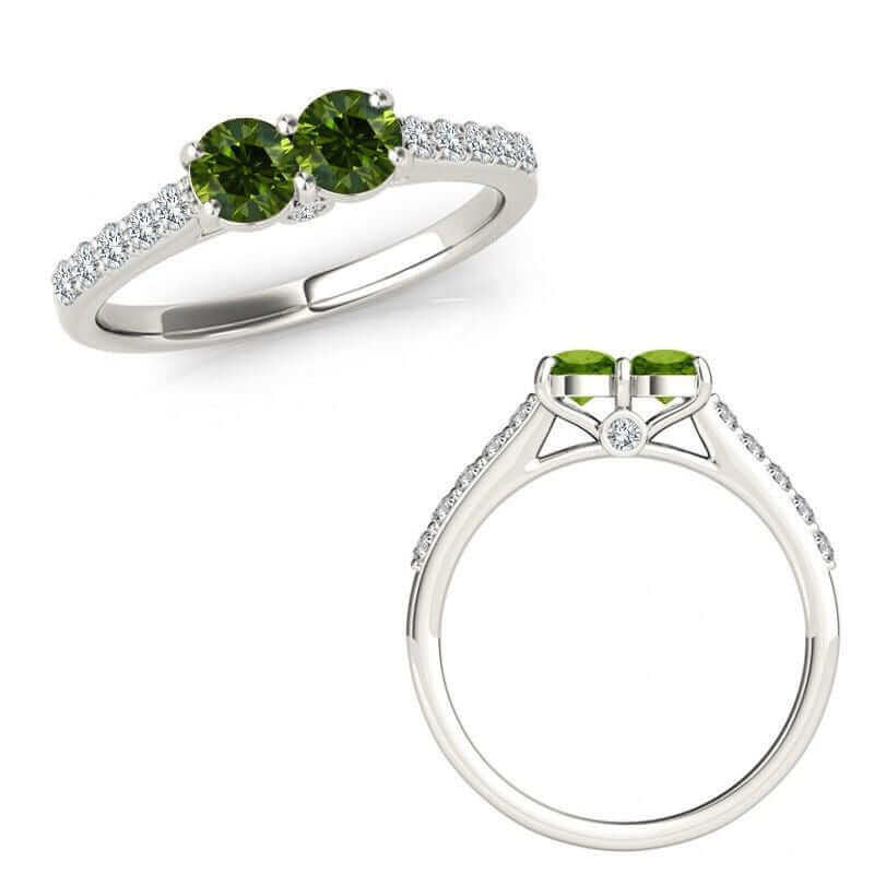 I Love Us™  Two-Stone Ring 3/4 ct tw Diamonds 14K White Gold  "My Best friend is My true love™", Two Stone Ring, JewelMORE.com  - JewelMORE.com