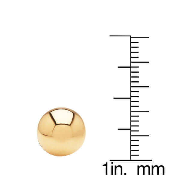14K Yellow Ball Earrings High Polished 3MM - 10MM 14K with Silicone Protected Gold Pushbacks, SALE, JewelMORE.com  - JewelMORE.com
