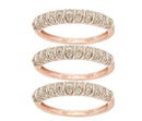 Set of 3 Pave' Band Rings, Sterling, 5/8 cttw