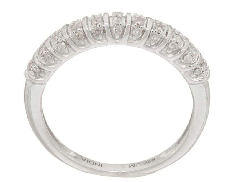 Set of 3 Pave' Band Rings, Sterling, 5/8 cttw