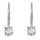 CTW Round White Diamond Leverback Earrings 