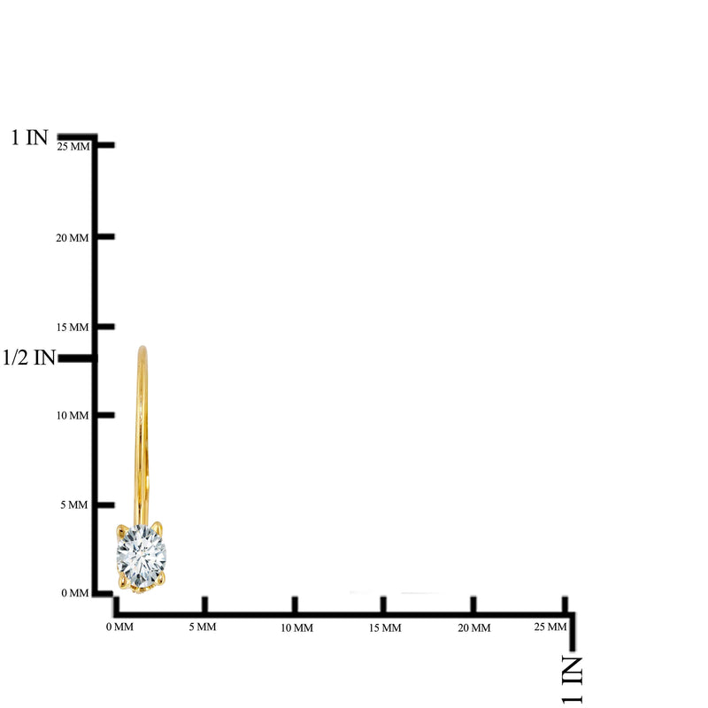 JewelMore 0.30 CTW Round White Diamond Leverback Earrings in 14K White Gold (I-J/I2-I3), EARRINGS, JewelMORE.com  - JewelMORE.com