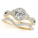 Halo Daimond Engagement Bridal Ring Set