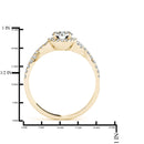Halo Daimond Engagement Bridal Ring Set