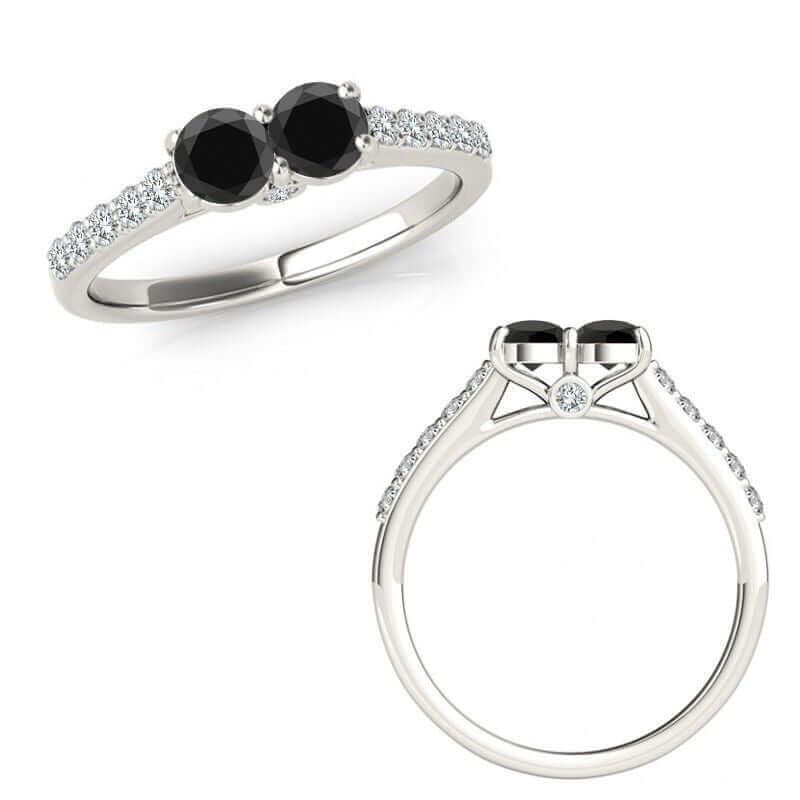 I Love Us™  Two-Stone Ring 3/4 ct tw Diamonds 14K White Gold  "My Best friend is My true love™", Two Stone Ring, JewelMORE.com  - JewelMORE.com