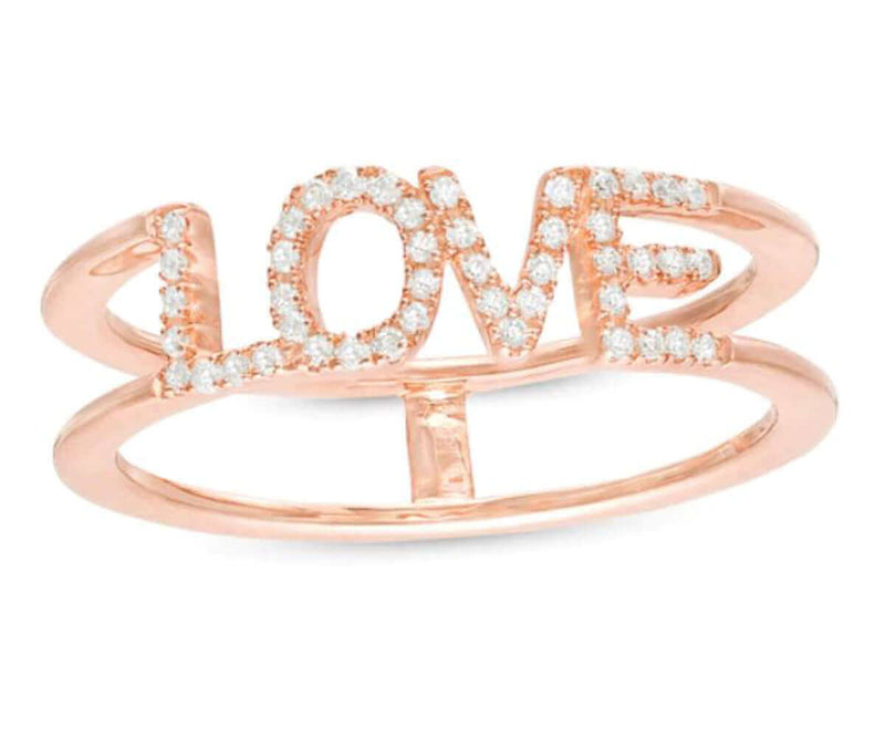 1/8 CT. T.W. Diamond Love Split Shank Band