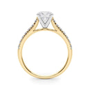 JewelMore 2 Carat Round Lab Grown Diamond Engagement Ring for Women | 14K Gold | 1.70 Carat Center stone | F-G Color, VS-SI Clarity | Beautiful Collection | 30 Day Free Return