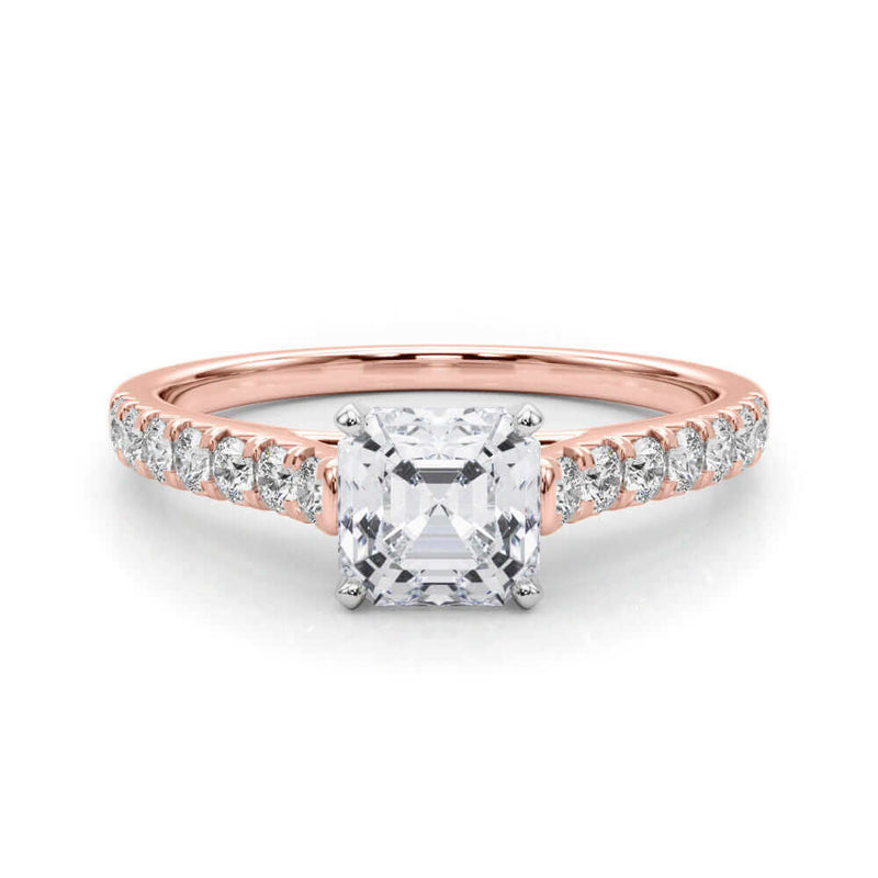2 Carat Princess and Round Lab Grown Diamond Engagement Ring for Women